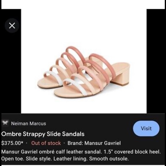 Ombre Strappy Flat Slide Sandals by Corello l Similar to $375 Mansur Gavriel - Picture 12 of 12